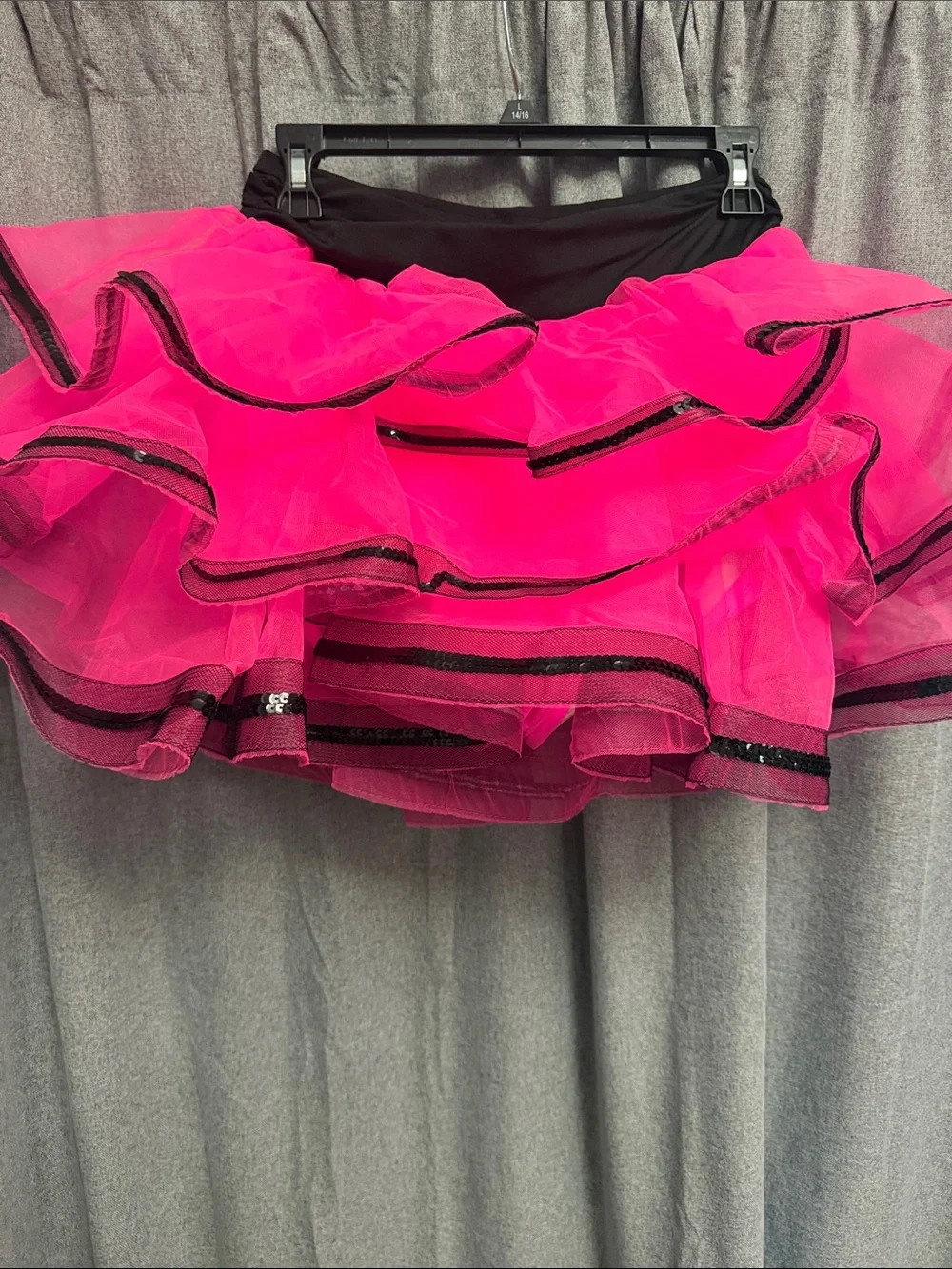 Kids Dance Costume Set - Hot Pink Tutu & Black-White Top